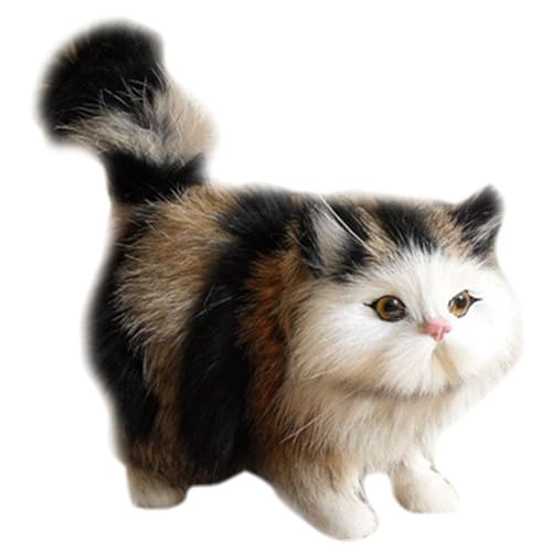 ISOYTERO Realistische Katzengefüllte Tier 4.7x2.4x4.7 '' Hollow in Cute Realistic Cat Leicht zu reinigende lebensechte Fälschung für Wohnkultur, Fotografie -Requisiten und Geschenke Schwarzleben von ISOYTERO