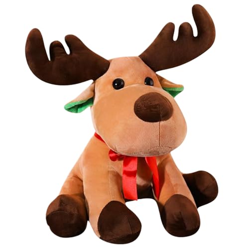 ISOYTERO Rentier -Weihnachtsdekoration Süßes Puppen -Sammlerplüschspielzeug weich gefüllte Tiergeschenke für Mädchen & Jungen, Party, Zuhause, Feriendekor (14 Zoll) von ISOYTERO