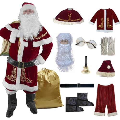 ISOYTERO Santa Kostüm 1Set/12 Prozent mit Golddruck Polyester Santa Kostüm Erwachsene Männer rot weiß komfortable Weihnachten für Weihnachtsfeiertagsfeier Cosplay, xl ISOYTERO Santa Kostüm 1Set/12 Prozent mit Golddruck Polyester Santa Kostüm Erwachsene Männer rot weiß komfortable Weihnachten für Weihnachtsfeiertagsfeier Cosplay, xl von ISOYTERO