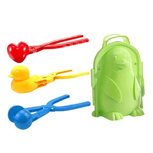 ISOYTERO Snowball Maker Tool Kit Duck Love Heart Penguin Schneeform Outdoor Spielen Spielzeug 4pcs Entenballer Maker Tool Schneewatte Spielzeug Clip Play Game Toys SNO von ISOYTERO