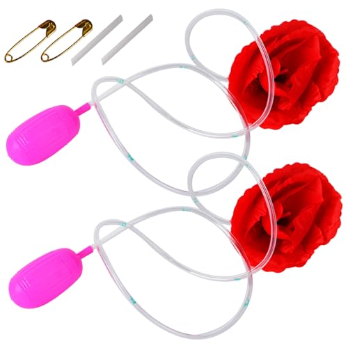 ISOYTERO Squirting Flower Red Rose 2 Sets Aprilscherz Day Streiche Clownblume, die Wassertrick Spielzeug realistischer Rosenwitz für Party spritzt von ISOYTERO