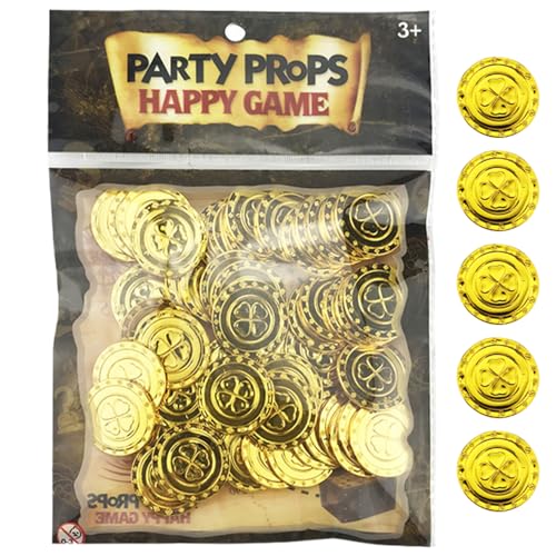 ISOYTERO St. Patrick's Day 100pcs/Tasche 4-Blatt Lucky Coin Rund Plastikmünze 1, 2 Zoll verlegtes dekoratives St. Patricks Day Accessoires für Party, Gold Lucky ISOYTERO St. Patrick's Day 100pcs/Tasche 4-Blatt Lucky Coin Rund Plastikmünze 1, 2 Zoll verlegtes dekoratives St. Patricks Day Accessoires für Party, Gold Lucky von ISOYTERO