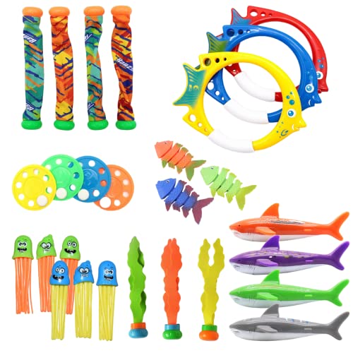ISOYTERO Swimmingpool -Spielzeug Set Kid Pool Diving Toy Summer Schwimmschifftzeug -Unterwasser -Spiel Training für Kid 27pcs Spielzeug Set von ISOYTERO