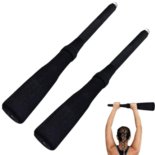 Indische Clubs 2PCS Workout 2, 2 Pfund gewichtete Trainingstange wiederverwendbare plastische Plastikstangen mit ergonomischem Griff für Kinder Frauen Training Oberkörper Schwarze Indianer Clubs von ISOYTERO