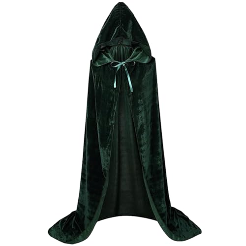 Kapuzenumhang 59 Zoll in voller Länge Unisex Velvet Green Cape Halloween Kostüme für Kostümparty Maskerade Feierlichkeiten Kapuzenumhang 59 Zoll in voller Länge Unisex Velvet Green Cape Halloween Kostüme für Kostümparty Maskerade Feierlichkeiten von ISOYTERO