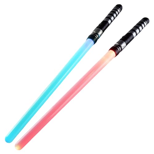 Lichtschwert 2pcs 7 Farben Veränderliche Lichtsaber für Kinder sicher und lustig Lichtschwertschwerte Geschenke für Partydekorationen, Nicht Batterie einschließen von ISOYTERO