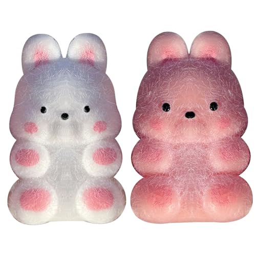 Squeeze Toy 2pcs süßes Tier Dekompression Spielzeug lebhafter belastbarer Stressspielzeug mit Accessoires Stress -Relief -Spielzeug für Kinder Frauen Frauen, Kaninchen -Squeeze von ISOYTERO