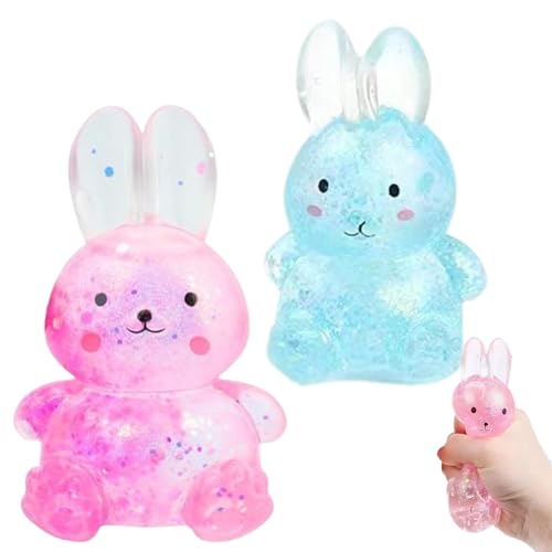 ISOYTERO Zuckerball 2pcs Glitzer Kaninchen Zuckerball Zappel Ultra -weiche und formbare Stressbällchen für Erwachsene Kinder Stressspielzeug entspannender sensorischer Zappelgel Stretch von ISOYTERO