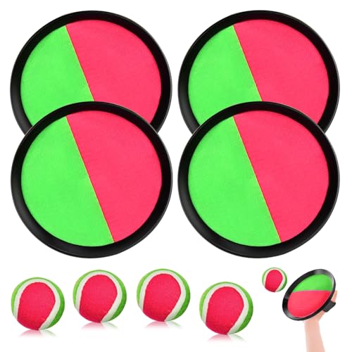 Outdoor Klettballspiel für Kinder ab 3, Klettballspielen mit 4 Fangscheiben 4 Bälle, Klettbälle für Wurfspiel, Klettballspiel Klettspiel Set, Outdoor Spiele für Kinder Outdoor Klettballspiel für Kinder ab 3, Klettballspielen mit 4 Fangscheiben 4 Bälle, Klettbälle für Wurfspiel, Klettballspiel Klettspiel Set, Outdoor Spiele für Kinder von ISparbox