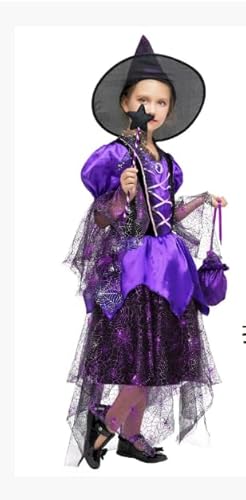 ITJMRJP Light Up lila Halloween Kostüm Kinder Hexe Mädchen Hexenkostüm Kind Hexenkleid Mädchen Witch Costume Girl Hexenrock Kinder Cosplay Kostüm Set, Halloween Fasching Karneval Party Bekleidung ITJMRJP Light Up lila Halloween Kostüm Kinder Hexe Mädchen Hexenkostüm Kind Hexenkleid Mädchen Witch Costume Girl Hexenrock Kinder Cosplay Kostüm Set, Halloween Fasching Karneval Party Bekleidung von ITJMRJP