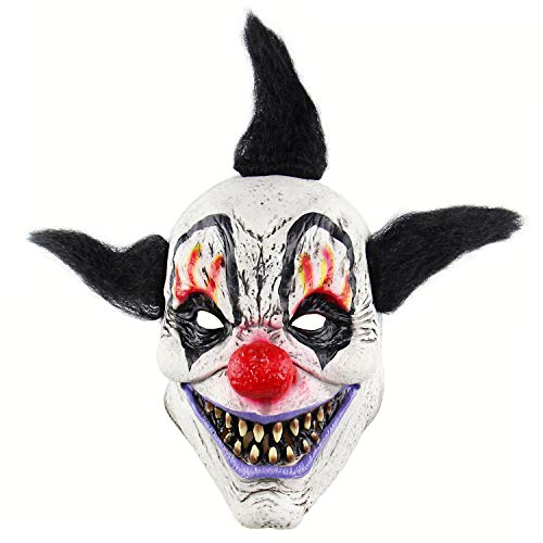 Halloween Maske Gruselmaske Horror Hexenmaske Grün Hexe mit Hexenhut Horrormask Clown mit Hippie Haaren Zombiemaske Verrottend Zombie Schädelmaske Schrecklich Party Halloweenmaske Kinder Erwachsene von ITODA