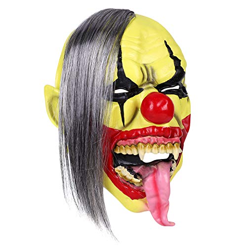 Halloween Maske Gruselmaske Horror Hexenmaske Grün Hexe mit Hexenhut Horrormask Clown mit Hippie Haaren Zombiemaske Verrottend Zombie Schädelmaske Schrecklich Party Halloweenmaske Kinder Erwachsene von ITODA