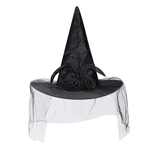 ITODA Feder Hexenhut mit schwarzem Schleier Halloween Cosplay Zauberer Kostüm Party Kappe Weihnachten Spitze Damen Accessoire, Violett, Medium ITODA Feder Hexenhut mit schwarzem Schleier Halloween Cosplay Zauberer Kostüm Party Kappe Weihnachten Spitze Damen Accessoire, Violett, Medium von ITODA
