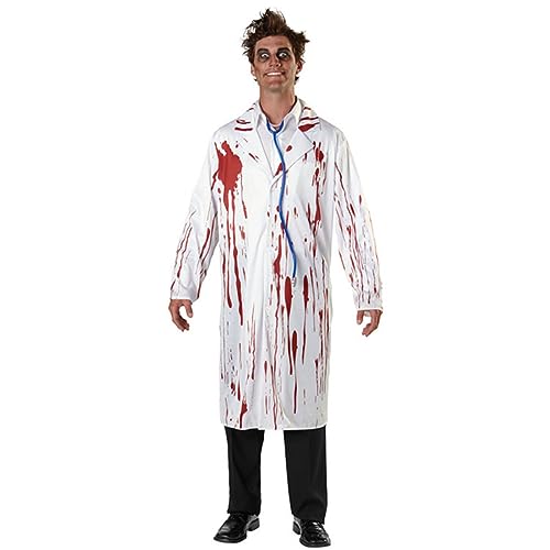 ITODA Halloween Kostüm Krankenschwester Arzt Doktor Kostüm Zombie Kleid Blutverschmiert Krankenschwesterkostüm Horror Blutig Laborkittel Arztkittel Krankenhaus Partnerkostüm für Herren Junge Weiß XL ITODA Halloween Kostüm Krankenschwester Arzt Doktor Kostüm Zombie Kleid Blutverschmiert Krankenschwesterkostüm Horror Blutig Laborkittel Arztkittel Krankenhaus Partnerkostüm für Herren Junge Weiß XL von ITODA