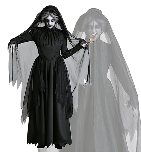 ITODA Hexenkleid Halloween Kleid Damen Viktorianisch Retro Hexenkostüm Gothic Horror Kostümkleid Zombie Braut Halloweenkostüm Nonne Hexe Vampir Maxikleid Mädchen Umhangkostüm Cosplay Party Fasching L ITODA Hexenkleid Halloween Kleid Damen Viktorianisch Retro Hexenkostüm Gothic Horror Kostümkleid Zombie Braut Halloweenkostüm Nonne Hexe Vampir Maxikleid Mädchen Umhangkostüm Cosplay Party Fasching L von ITODA