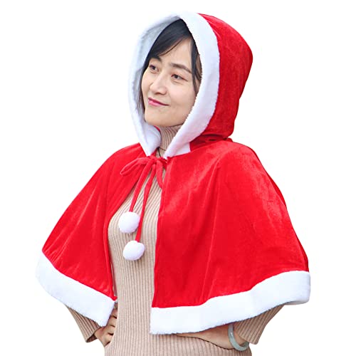 ITODA Weihnachten Cape Kinder Weihnachtskostüm mit Weihnachtsmütze Erwachsene Weihnachtsmantel Kurz Poncho Rot Samt Weihnachtskleid Santa Nikolaus Kapuzenmantel Festlich Kapuzenkostüm Party Geschenk ITODA Weihnachten Cape Kinder Weihnachtskostüm mit Weihnachtsmütze Erwachsene Weihnachtsmantel Kurz Poncho Rot Samt Weihnachtskleid Santa Nikolaus Kapuzenmantel Festlich Kapuzenkostüm Party Geschenk von ITODA