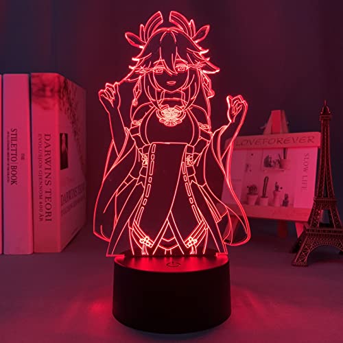 Genshin Impact Yae Miko Anime Figur für Kinder Schlafzimmer Dekor Geburtstagsgeschenk Zimmer Schreibtisch 3D Manga Geburtstagsgeschenk für Jungen Mädchen L-211 von ITOMUN