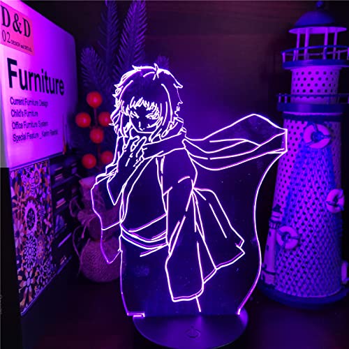 ITOMUN Bungo Stray Dogs Akutagawa Ryuunosuke Port Mafia Anime Figur für Kinder Schlafzimmer Dekor Geburtstagsgeschenk Zimmer Schreibtisch 3D Manga Geburtstagsgeschenk für Jungen Mädchen L-205 von ITOMUN