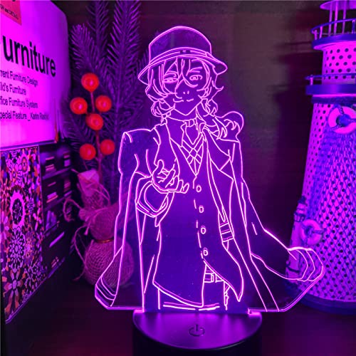 ITOMUN Bungou Stray Dogs Nakahara Chuuya Anime Figur für Kinder Schlafzimmer Dekor Geburtstagsgeschenk Zimmer Schreibtisch 3D Manga Geburtstagsgeschenk für Jungen Mädchen L-241 von ITOMUN