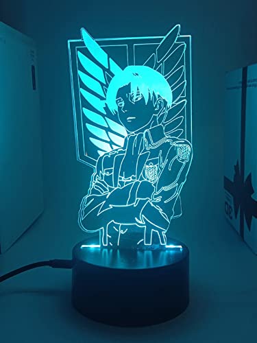 ITOMUN Shingeki Levi Akerman Anime Figur für Kinder Schlafzimmer Dekor Geburtstagsgeschenk Zimmer Schreibtisch 3D Manga Geburtstagsgeschenk für Jungen Mädchen L-295 von ITOMUN