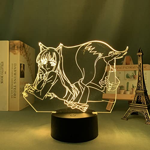 ITOMUN Wolf Holo Anime Figur für Kinder Schlafzimmer Dekor Geburtstagsgeschenk Zimmer Schreibtisch 3D Manga Geburtstagsgeschenk für Jungen Mädchen L-151 von ITOMUN