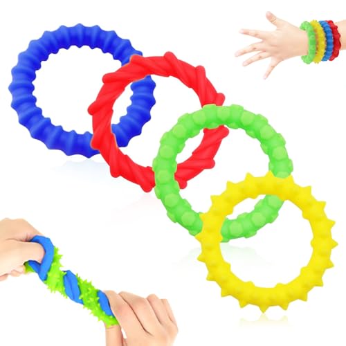 Fidegt Toys Sensorischen Armbänder, 4er Pack Wristband Fidget Dekompression Spielzeug, Sensory Zappeln Anti Stress Spielzeug für Kinder Jungen Mädchen Stressabbau & Angstlust, Autismus Und ADHS Fidegt Toys Sensorischen Armbänder, 4er Pack Wristband Fidget Dekompression Spielzeug, Sensory Zappeln Anti Stress Spielzeug für Kinder Jungen Mädchen Stressabbau & Angstlust, Autismus Und ADHS von ITSNECTAR