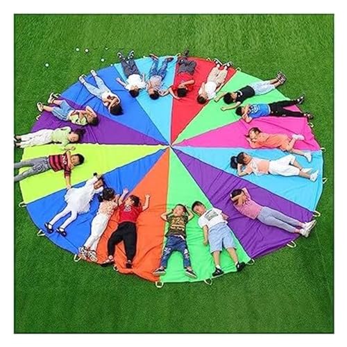 Bunter Spielfallschirm, Teamwork-Outdoor-Aktivität for Kinder, körperliches Trainingsspiel for den Kindergarten(8m) von ITTRUH