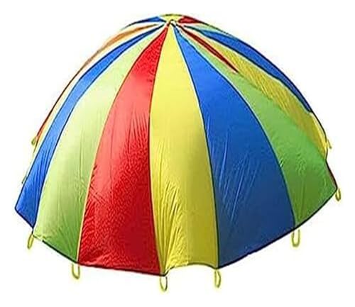 Farbenfroher Spielfallschirm, Teamwork-Spiel, körperliches Training, Outdoor-Aktivitäten(2m) von ITTRUH