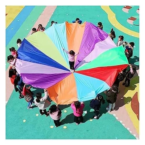ITTRUH Bunter Spielfallschirm, Outdoor-Aktivitäten for Kinder, Teamwork-Spiele, Garten-/Rasen-/Strandspiele for 10–100 Personen, 9 m von ITTRUH