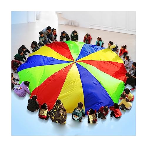 ITTRUH Bunter Spielfallschirm, Outdoor-Teamwork-Gruppenaktivität Kindergarten-Körpertrainingsspiel(8m) von ITTRUH