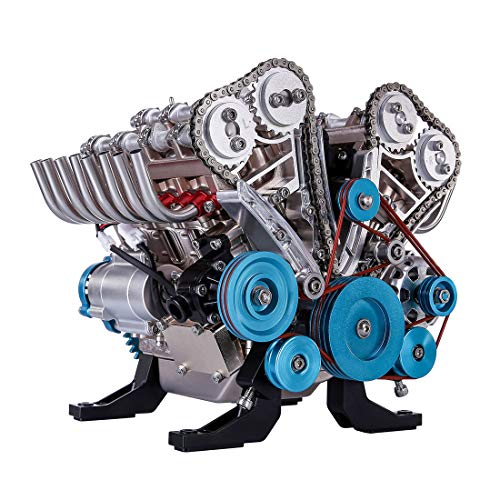 ITop TECHING V8 Motormodell, Technik 500 Teile 1:3 Metall Mechanischer Motor Bausteine Bausatz, Wissenschaft Spielzeug für Erwachsene und Kinder von ITop