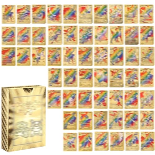 55 Anime Cartoon Karten, Rare Card Set, No Repeat Comic Kindergeburtstag Party Geschenk Kartenset sortierte Karten (Gold) von IUDWCG