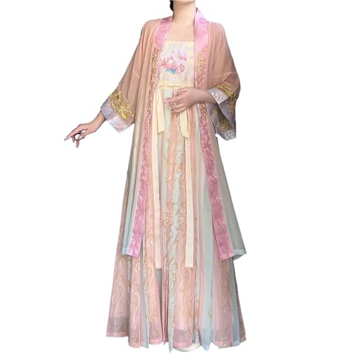 IUERVPS Chinesischer Stil Gradient Song Stil Langarm Hezi Rock Brustlänge Antikes Kostüm Täglich Hanfu Frauen(Set 1,L) von IUERVPS