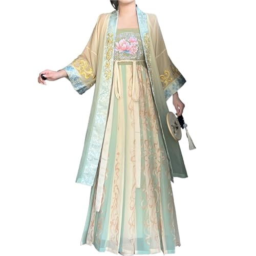 IUERVPS Chinesischer Stil Gradient Song Stil Langarm Hezi Rock Brustlänge Antikes Kostüm Täglich Hanfu Frauen(Set 2,M) von IUERVPS