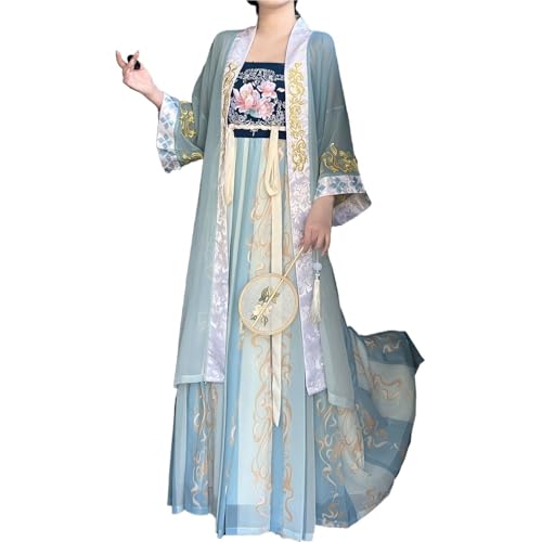 IUERVPS Chinesischer Stil Gradient Song Stil Langarm Hezi Rock Brustlänge Antikes Kostüm Täglich Hanfu Frauen(Set 3,L) von IUERVPS
