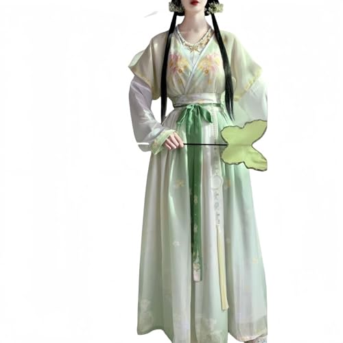 IUERVPS Chinesisches Hanfu-Kleid for Damen, bequem und atmungsaktiv, traditionelles Kostüm for Tanzaufführungen(Green,L) von IUERVPS