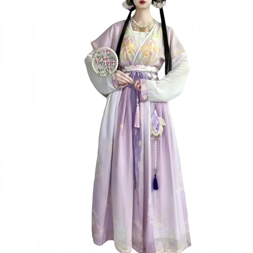 IUERVPS Chinesisches Hanfu-Kleid for Damen, bequem und atmungsaktiv, traditionelles Kostüm for Tanzaufführungen(Purple,S) von IUERVPS