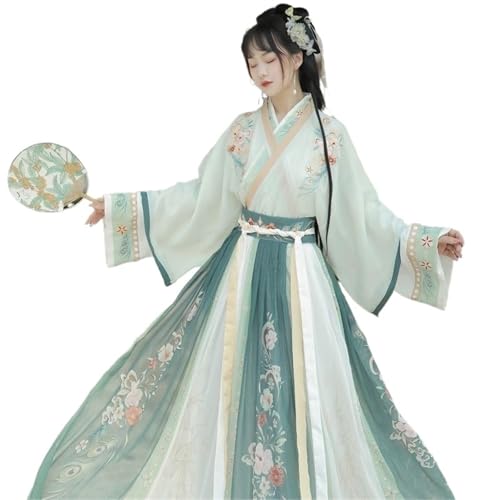 IUERVPS Hanfu Frauen Chinesische Traditionelle Stickerei Bühnentanzkleid Weibliche Fee Cosplay Kostüm Hanfu Farbverlauf Blau & Grün for Frauen(Beige1,XS) von IUERVPS