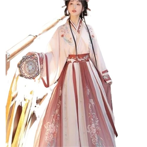 IUERVPS Hanfu Frauen Chinesische Traditionelle Stickerei Bühnentanzkleid Weibliche Fee Cosplay Kostüm Hanfu Farbverlauf Blau & Grün for Frauen(Red1,M) von IUERVPS