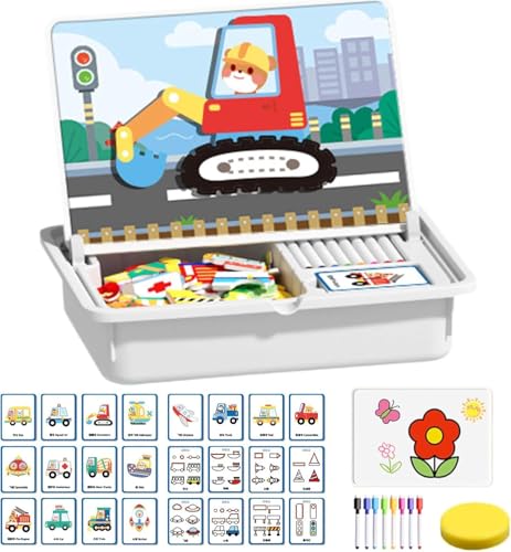Magnetic Puzzles Face Dress Up Travel Game Double Side Educational Learning & Creative Toy, Double-Sided Board + 12 Cards, Multifunctional Puzzles Kits, Enhances Creativity and Learning(Style d) von IUIUI