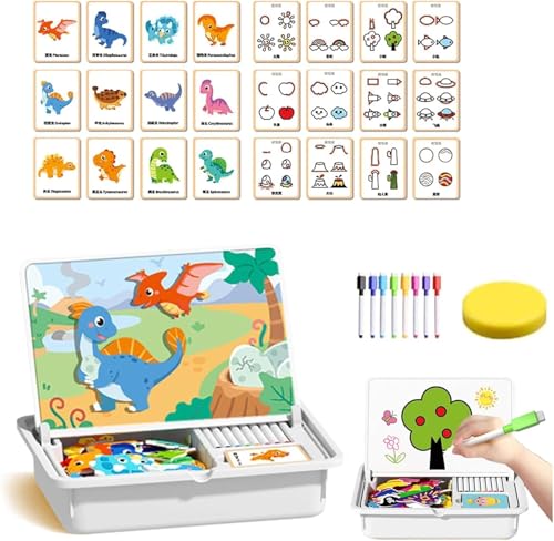Magnetic Puzzles Face Dress Up Travel Game Double Side Educational Learning & Creative Toy, Double-Sided Board + 12 Cards, Multifunctional Puzzles Kits, Enhances Creativity and Learning(Style e) von IUIUI