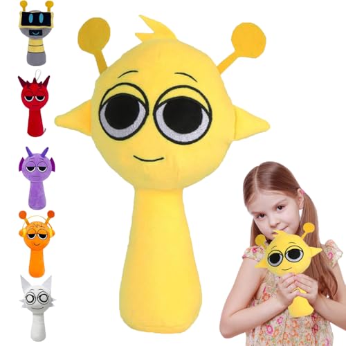 IUKUNNE Sprunki Plush Toys, Sprunki Plushies Kuscheltier, Sprunki Plushies Toy, Sprunki PlüSchtier, Sprunki Game Plush Toys, Sprunki Plüschfiguren, Sprunki Plush, Sprunki Plushies Merch (Gelb) von IUKUNNE