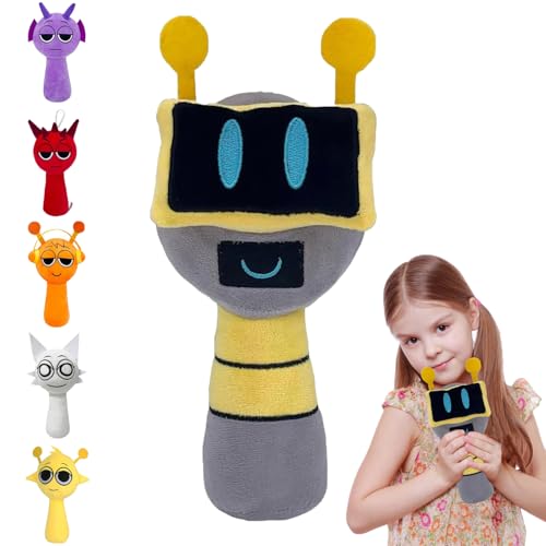 IUKUNNE Sprunki Plush Toys, Sprunki Plushies Kuscheltier, Sprunki Plushies Toy, Sprunki PlüSchtier, Sprunki Game Plush Toys, Sprunki Plüschfiguren, Sprunki Plush, Sprunki Plushies Merch (Gelb + grau) von IUKUNNE