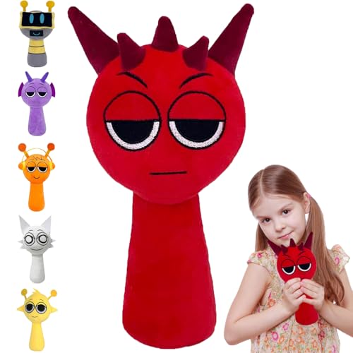 IUKUNNE Sprunki Plush Toys, Sprunki Plushies Kuscheltier, Sprunki Plushies Toy, Sprunki PlüSchtier, Sprunki Game Plush Toys, Sprunki Plüschfiguren, Sprunki Plush, Sprunki Plushies Merch (Rot) von IUKUNNE