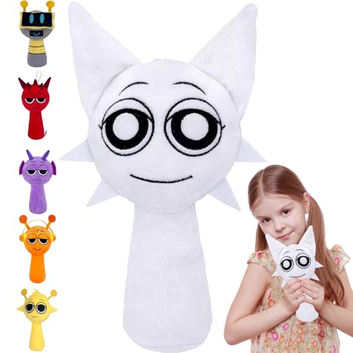IUKUNNE Sprunki Plush Toys, Sprunki Plushies Kuscheltier, Sprunki Plushies Toy, Sprunki PlüSchtier, Sprunki Game Plush Toys, Sprunki Plüschfiguren, Sprunki Plush, Sprunki Plushies Merch (Weiß) von IUKUNNE