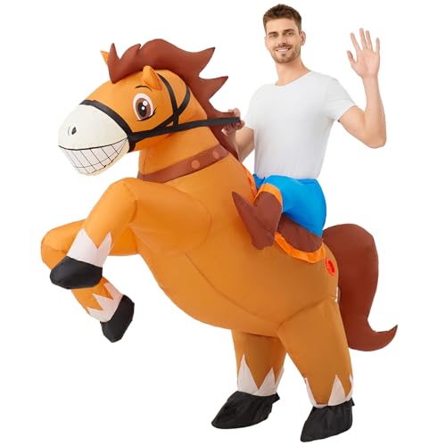 IUTOYYE Aufblasbares Pferde Kostüm Herren Damen, Lustiges Aufblasbar Reitpferdkostüm, Halloween Karneval Aufblasbarer Cowboy auf Pferd Anzug für Erwachsene IUTOYYE Aufblasbares Pferde Kostüm Herren Damen, Lustiges Aufblasbar Reitpferdkostüm, Halloween Karneval Aufblasbarer Cowboy auf Pferd Anzug für Erwachsene von IUTOYYE
