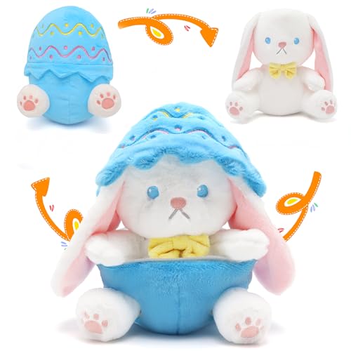 IUTOYYE Osterhase Kuscheltier mit abnehmbar Ostereierschale, Hasen Plüschtier Kaninchen Plüsch Geschenke für Osterfeste Weihnachten Geburtstag(Blau,25cm) von IUTOYYE