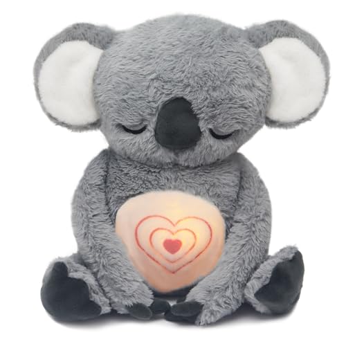 IUTOYYE Schlummer Koala Plüschtier für Angst Anti-Stress, Schlaf Kuscheltier Atembewegung Atmendes Kuscheltier mit Herzschlag Musik und Rhythmischem Atmen Kuscheltier mit Atmung von IUTOYYE