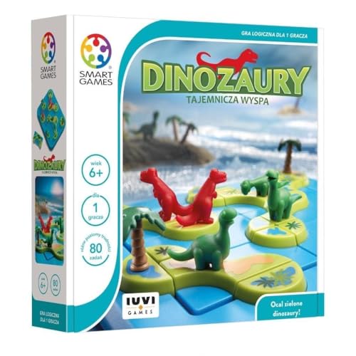 Smart Games - Spiel für 1 Spieler, Einzelspielerspiel - Dinosaurs Mysterious Island - 80 Aufgaben - für Kinder ab 6 Jahren | Reisespiel von IUVI Games