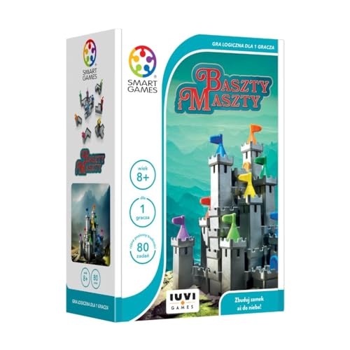 Smart Games - Spiel für 1 Spieler, Einzelspielerspiel - Türme und Masten - 80 Aufgaben - für Kinder ab 8 Jahren | Reisespiel von IUVI Games
